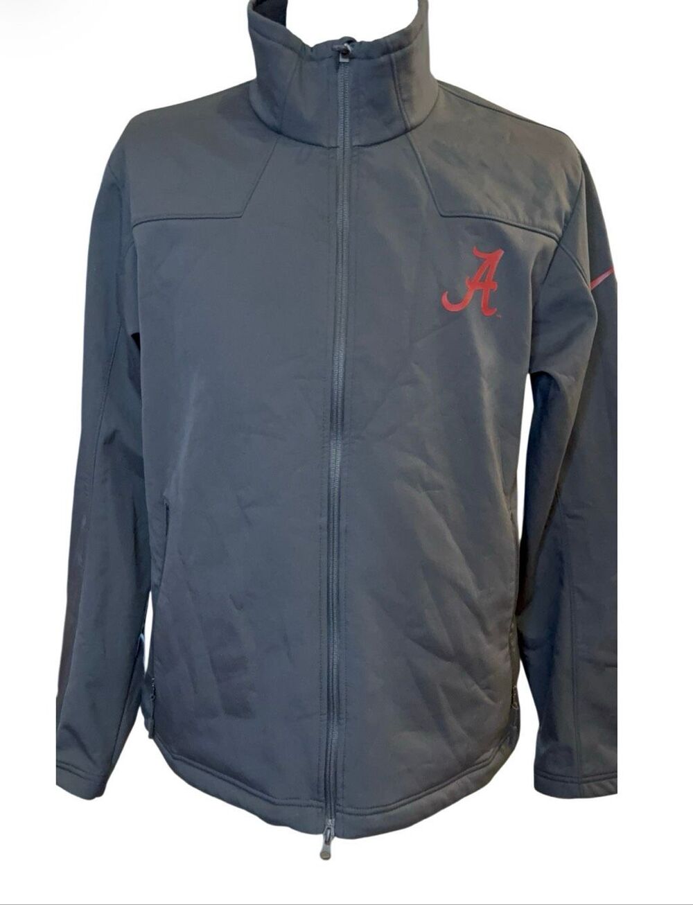 Alabama Crimson Tide Nike Logo Full Zip Large Charcoal Lightweight Packable